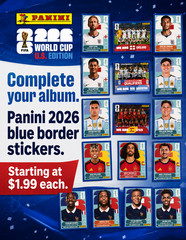 BLUE BORDER PANINI 2026 INDIVIDUAL STICKERS ALPHABETICALLY IRAN TO PANAMA