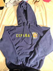 Fruit of the Loom Spain ESPAÑA Crest Navy Soccer Hoodie Sweatshirt