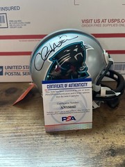 CHRIS WEINKE SIGNED RIDDELL CAROLINA PANTHERS MINI HELMET PSA AN15042