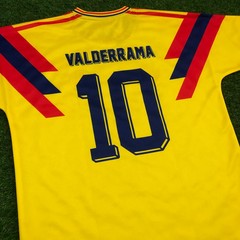 Colombia, Men’s Retro Soccer Jersey, 1990, Valderrama #10 (Tallaje Grande)