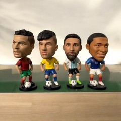 NEW 4 Inch PVC Soccer Star Bobblehead Messi Ronaldo Mbappe Neymar