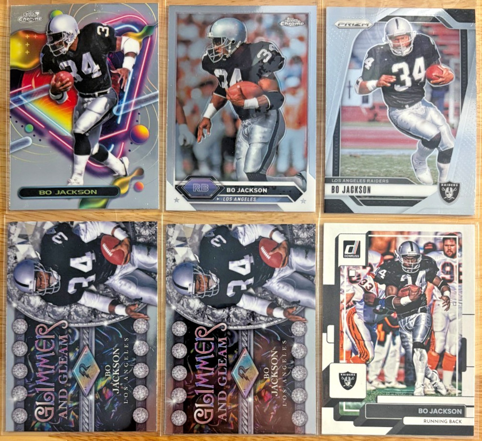 (6x) Bo Jackson 2022-24 Topps & Panini Modern Football Lot w/ COSMIC CHROME #1