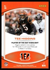 2023 Panini NFL Player of the Day White Holo Tee Higgins 30/50 Cincinnati
