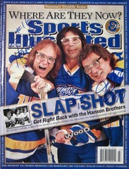 SLAP SHOT — HANSON BROTHERS (3) Autographed Sports Illustrated 7/2/07 No Label