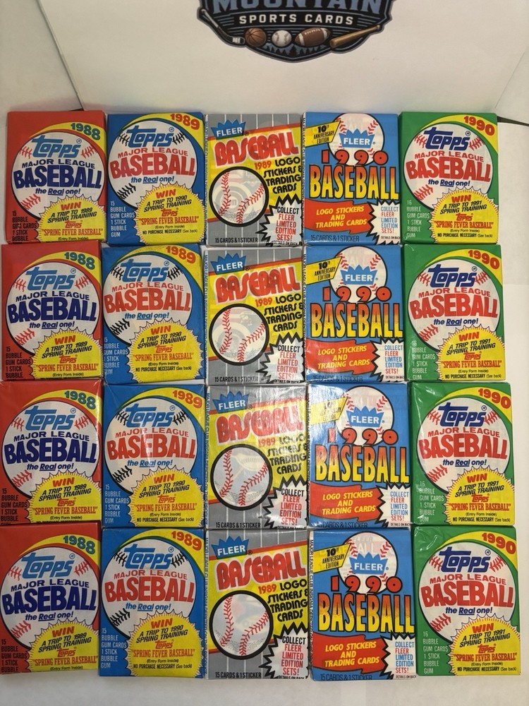 1988-1989-1990 Wax Packs (Topps and Fleer) 20 Packs Total 🔥 $50 🔥 Great Deal