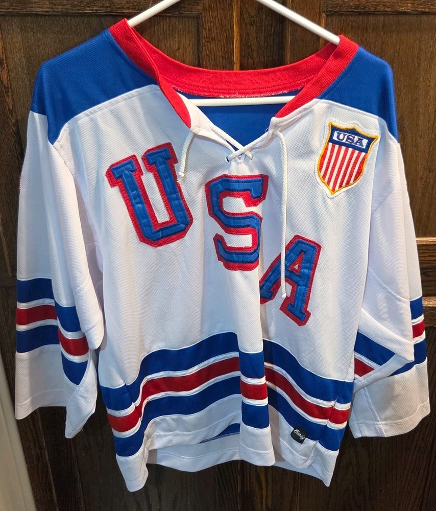 Boriz-Team USA Hockey Sweater Jersey Parise #9 Men’s No Size Tag Embroidered