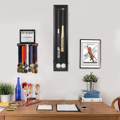HOROW 2 Baseball Bat Display Case Wooden Frame with Acrylic Transparent Door