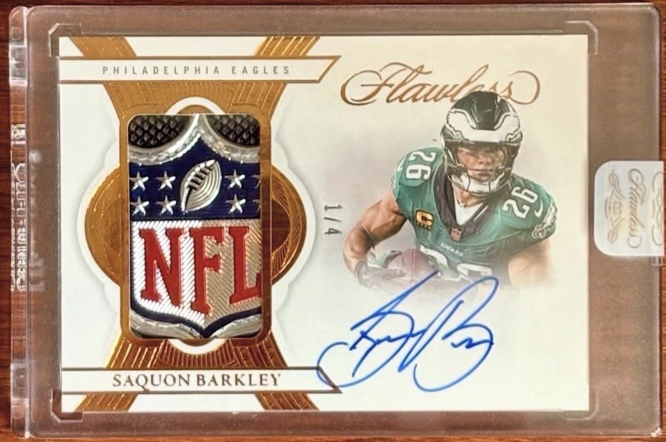 2025 Saquon Barkley Flawless NFL SHIELD Auto 1/4 eBay 1/1 OPOY Eagles Super Bowl