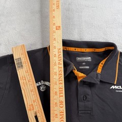 McLaren Formula 1 Team Polo Shirt Mens M Jack Daniels F1 Racing Orange Stretch