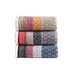 Eddie Bauer — Throw Blanket, Brushed Fleece & 50″ x 70″, Fair Isle Dark Steel