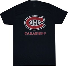 Montreal Canadiens Throwback Retro Sport Slim Fit Navy T Shirt NEW Clearance