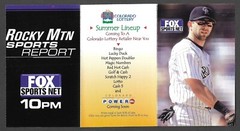 2001 ROCKIES Todd Helton Fox Sports Net Regular Season POCKET SCHEDULE NM-MT