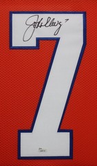 John Elway Autographed and Framed Orange Broncos Jersey Auto JSA COA