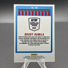 2025 Panini USA Stars & Stripes Blue Swirl Brody Bumila Silver Speckle Rookie