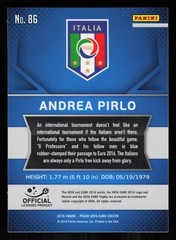 2016 Panini Prizm UEFA Euro #86 Andrea Pirlo — Italy Soccer Card