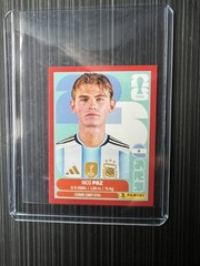 Nico Paz Panini FIFA World Cup 2026 Sticker Red Border #ARG14 Argentina