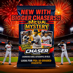 NEW Mystery MLB Chaser Packs 30 Hits Guaranteed 3 #’d, Autos or Relics per pack