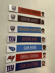 2025 NFL Topps Chrome Rookie Set Player Sticker Labels for BCW Card Dividers