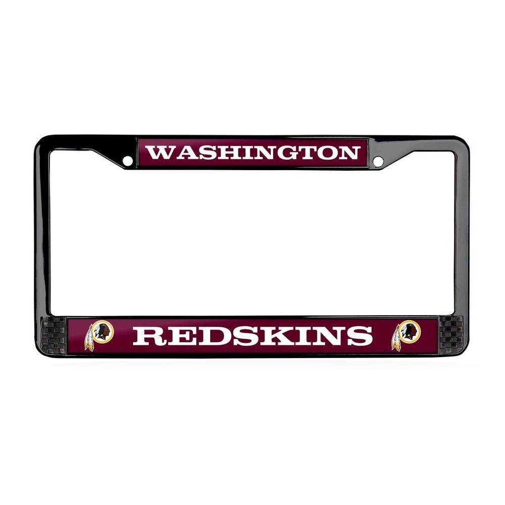 Washington Redskins NFL 3D Polyurethane 2-Hole Black Metal License Plate Frame