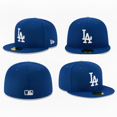 New Era 59FIFTY Los Angeles Dodgers Fitted Hat Royal Blue White Logo Cap