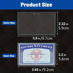 10pcs Card Holder Protector Sleeves Waterproof for ID SSN Medicare Cards Secure