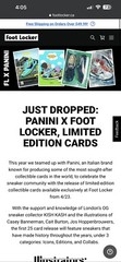 Footlocker panini Sneaker collectible cards RARE Limited edition 1 box 50 packs