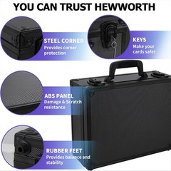600+ 3″x4″ Capacity 35PT Box Toploader Aluminum Card Alloy Organizer Lockable US