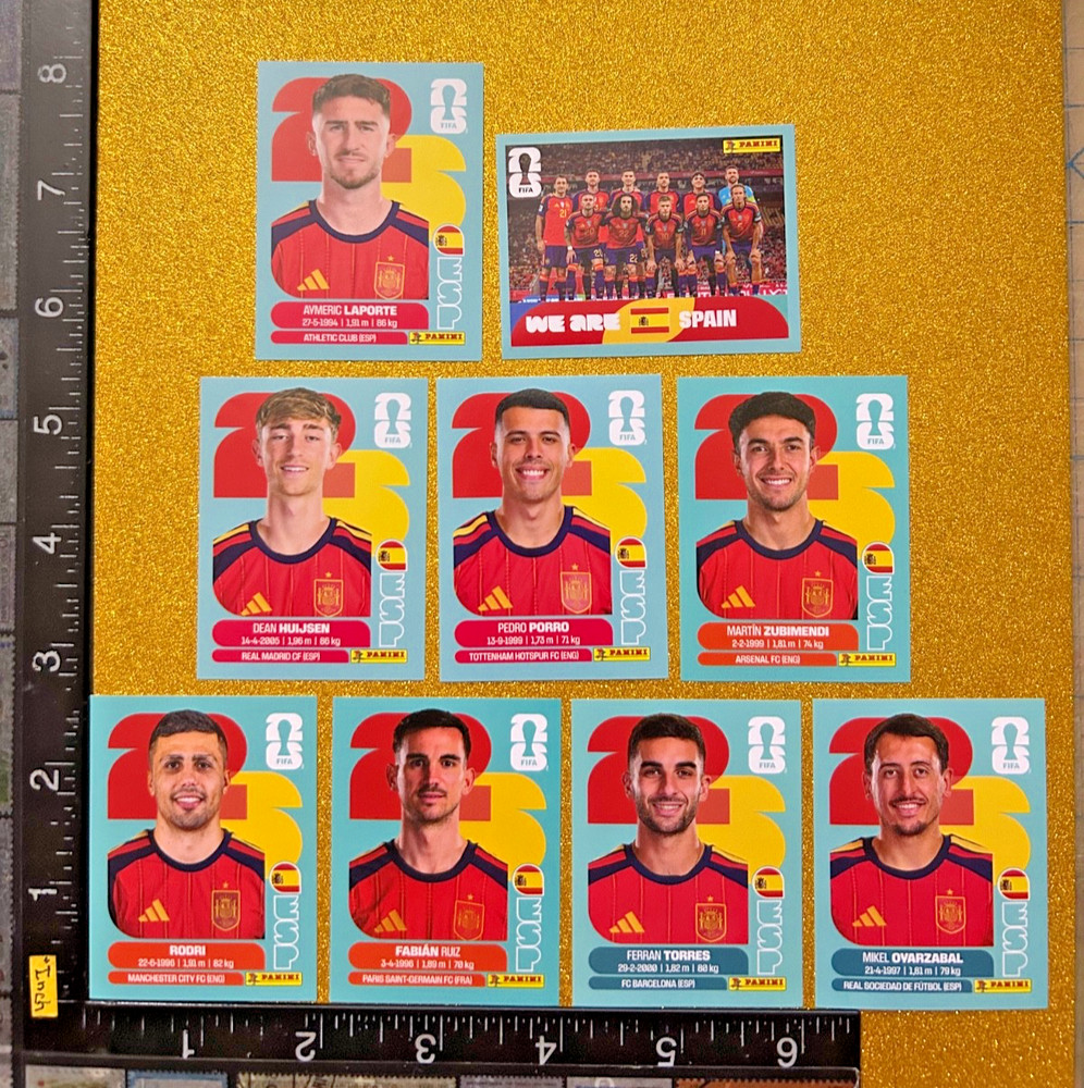 PANINI STICKERS WORLD CUP 2026 USA-MEX-CAN, SET OF 9 BLUE, SPAIN TEAM
