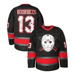 Friday The 13th Jason Voorhees Mask Hockey Jersey Movie Horror Black Size 3XL