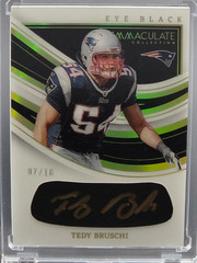 🏈 2023 Immaculate Tedy Bruschi Eye Black AUTO Relic #7/10 🏈 Patriots Signed SP