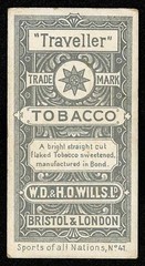 1900 CEYLON, RAGONG W.D. & H.O. Wills Sports Of All Nations TRAVELLER #41