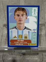 2026 Panini FIFA World Cup Sticker ARG14 Nico Paz Blue Parallel Argentina