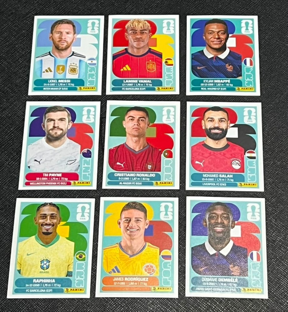 2026 Panini FIFA World Cup Stickers Players- Messi Ronaldo Mbappe Yamal Pick one