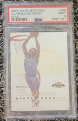 2003-04 Fleer Mystique Gold #108 CARMELO ANTHONY Rc Rookie / 50 PSA 9