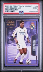 2023 PANINI TRIBUTO REAL MADRID TRICAMPEONES #10 JUDE BELLINGHAM PSA 9