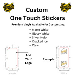 Custom One Touch Stickers — 40 Stickers (.7″ x 1.5″) Premium Vinyl — See Details