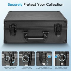 600+ 3″x4″ Capacity 35PT Box Toploader Aluminum Card Alloy Organizer Lockable US