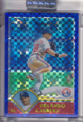 2003 Topps Chrome Orlando Cabrera Blue Xfractor /50 #18