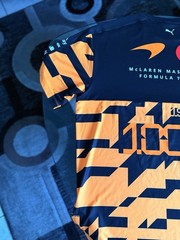 PUMA McLaren Formula 1 Team Black/Orange Short Sleeve T-Shirt Size L