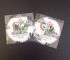 2 PATCHES LEXTRA FIFA WORLD CUP 2006 GERMANY — MUNDIAL ALEMANIA