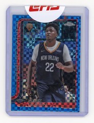 2025-26 Topps Chrome Derik Queen RC Refractor Blue X-Fractor 263 Pelicans Rookie