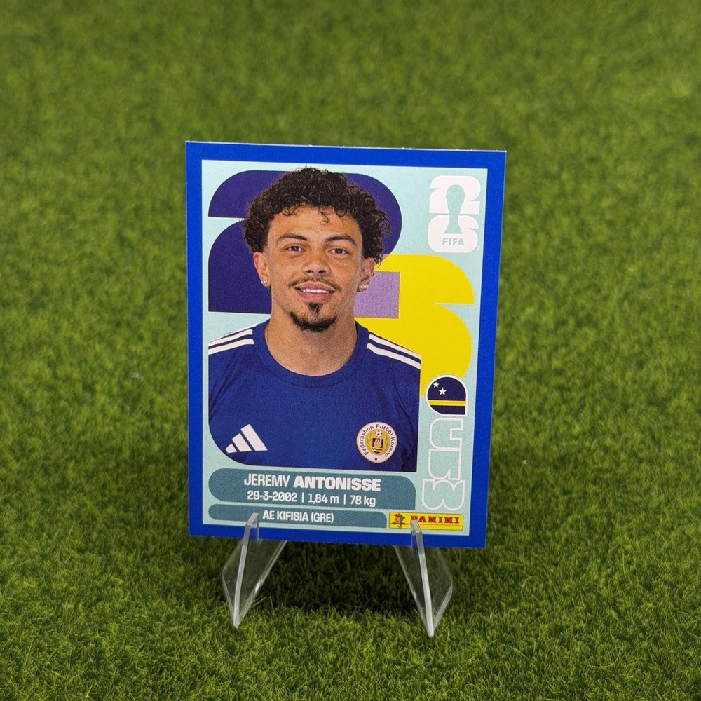 2026 PANINI FIFA WORLD CUP Jeremy Antonisse Blue Sticker Cuw 18