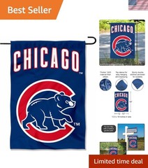 18×12.5 Chicago Cubs Double-Sided Garden Flag — Ideal for Home & Garden Decor