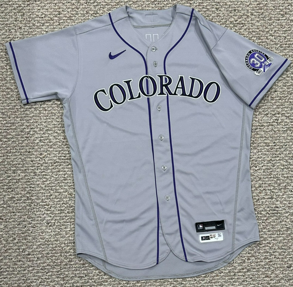 NO # ZEUCH SIZE 46 2023 COLORADO ROCKIES ROAD GRAY GAME JERSEY ISSUED NWOT MLB
