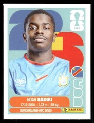 2026 USA Fifa World Cup Panini Sticker NOAH SADIKI Congo DR COD12