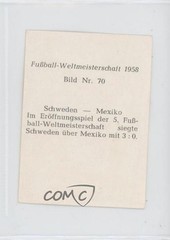 1958 Fussball-Weltmeisterschaft Sweden Mexico #70 7xr
