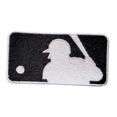 MLB Logo Patch. Black And White. Baseball. Embroidered. Iron On Backing. 3″x1.5″
