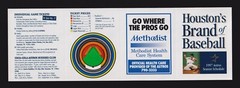 1997 HOUSTON ASTROS Regular Season Methodist POCKET SCHEDULE NM-MINT