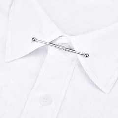 2 Pcs Gold and Silver Tie Clip Collar Bar Pin Set for Men, 6cm, Gold+Silver