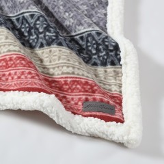 Eddie Bauer — Throw Blanket, Brushed Fleece & 50″ x 70″, Fair Isle Dark Steel